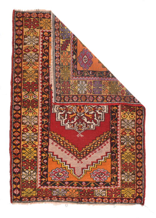 Semi Red Turkish Tribal Area Rug
