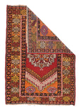 Semi Red Turkish Tribal Area Rug