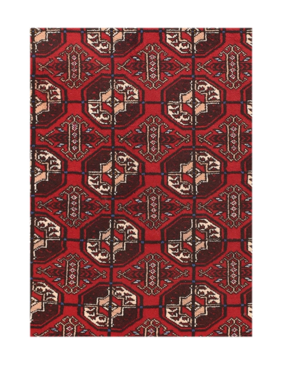 Semi Red Persian Bokara Area Rug