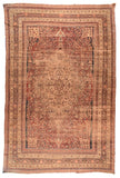 Antique Ivory Fine Persian Lavar Kerman Area Rug