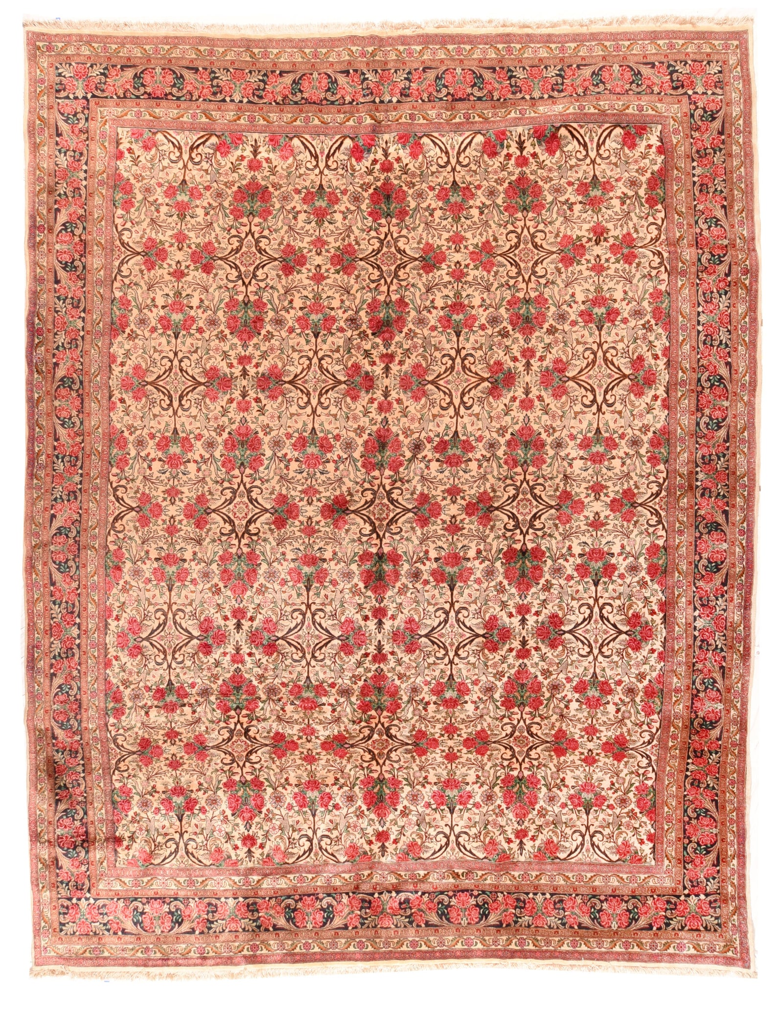 Antique Rust Fine Persian Bidjar Area Rug