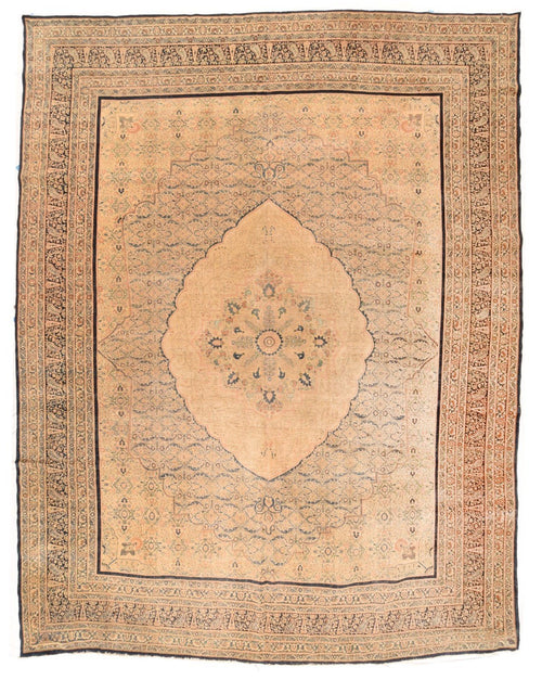 Antique Hand Knotted Persian Tabriz, Size 11'1" X 13'10"