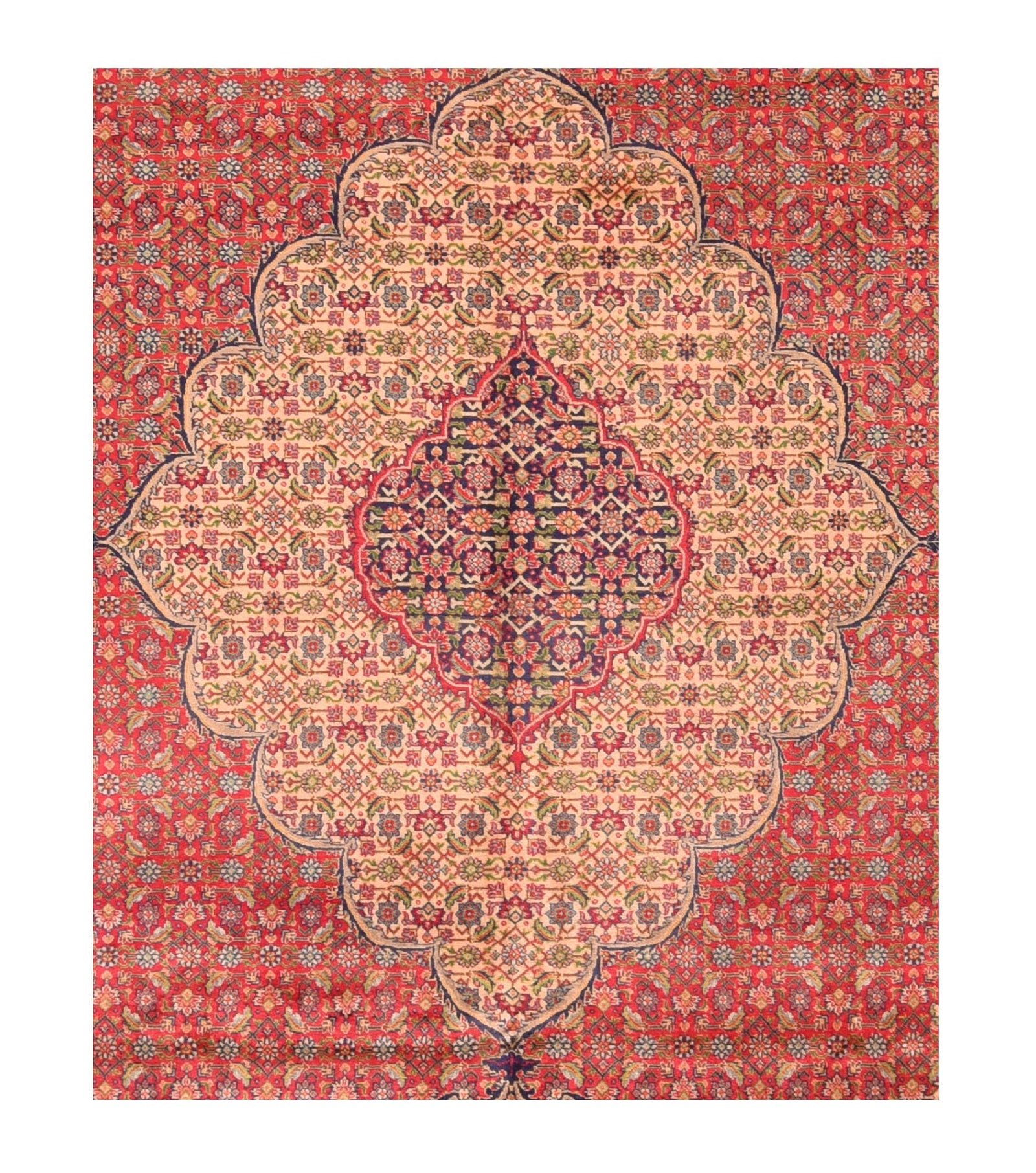 Antique Knotted Persian Tabriz Area Rug