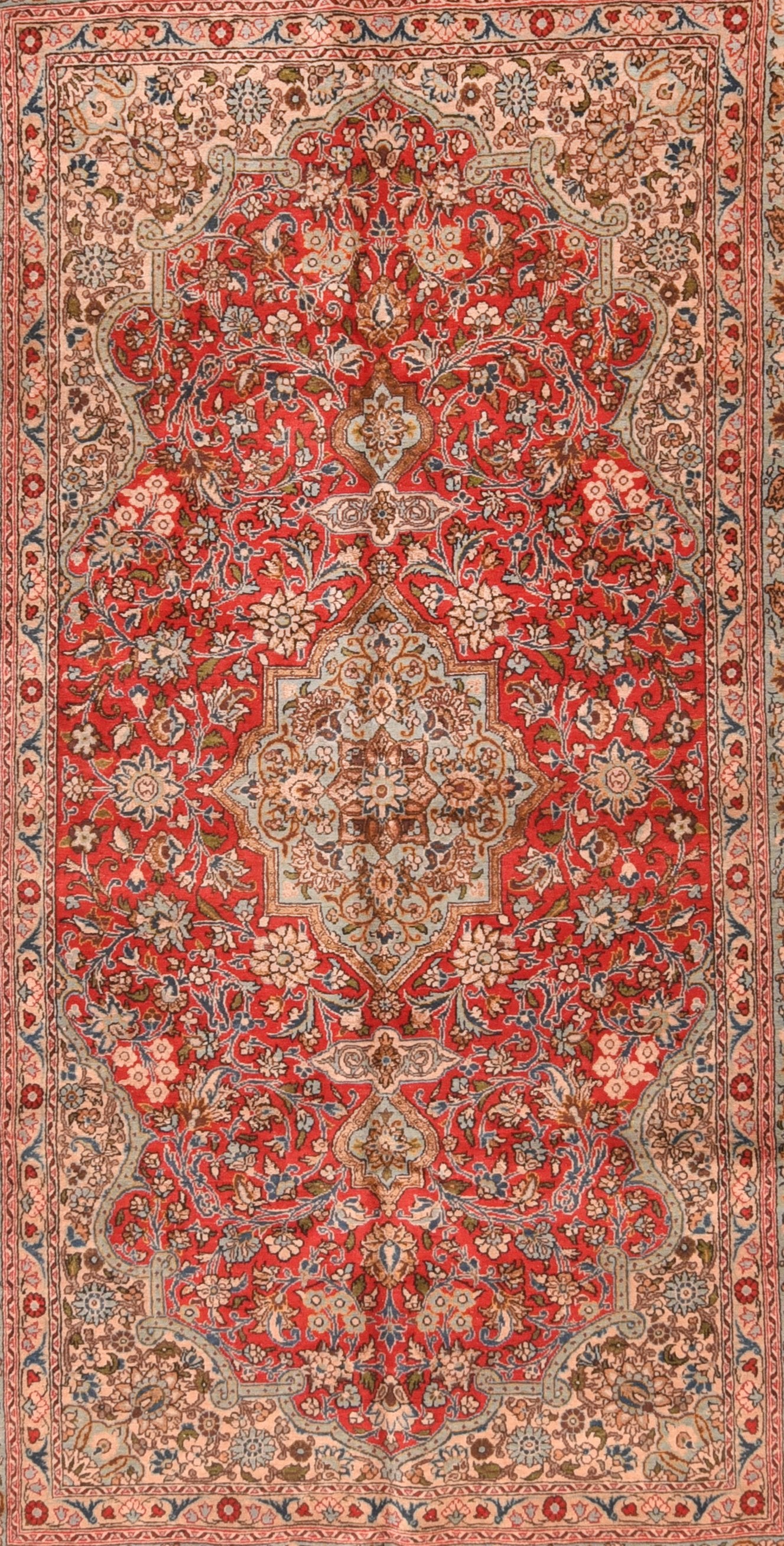 Antique Knotted Persian Qum Area Rug