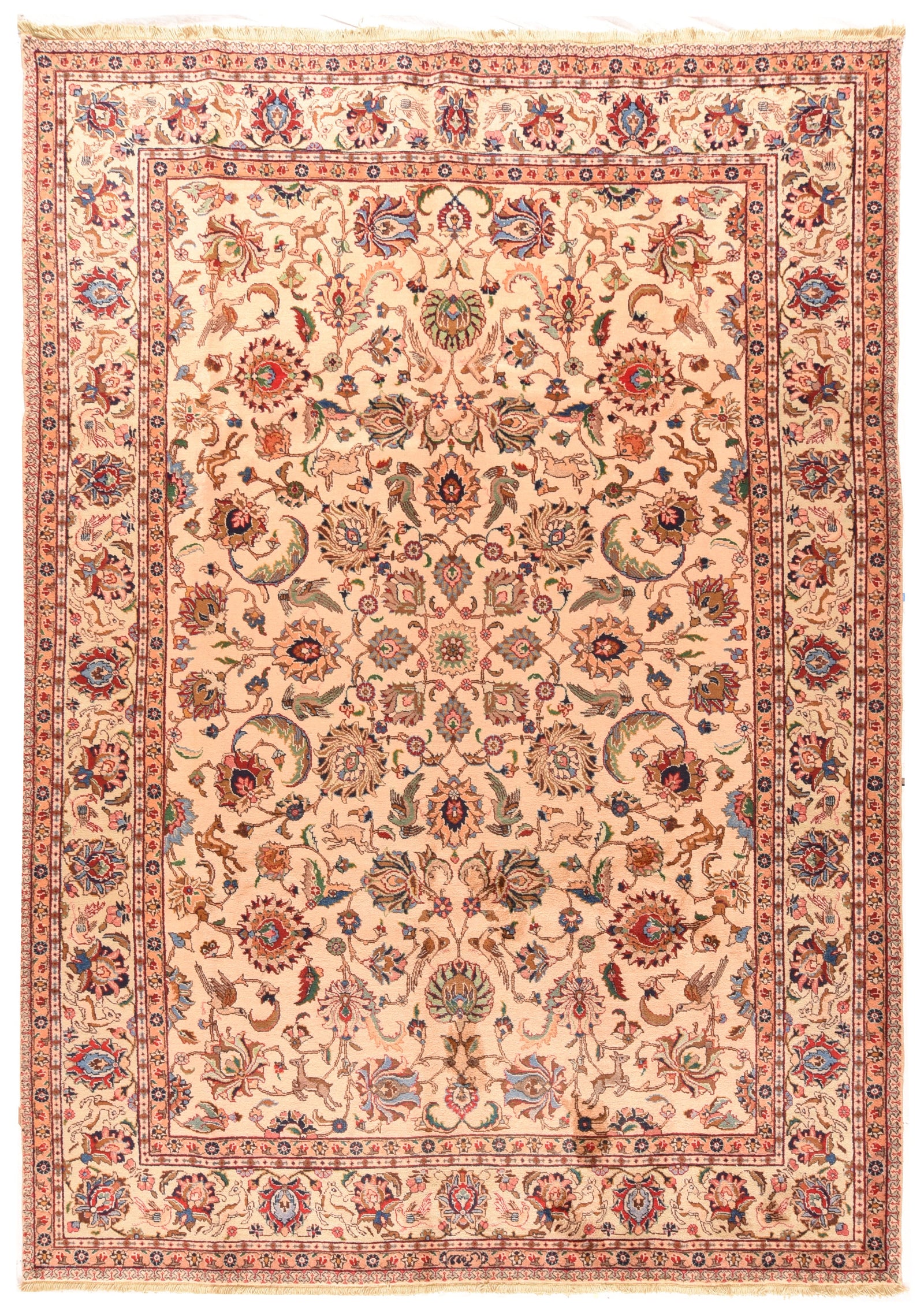 Semi Antique Fine Persian Tabriz Area Rug