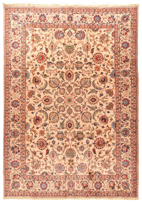Semi Antique Fine Persian Tabriz Area Rug