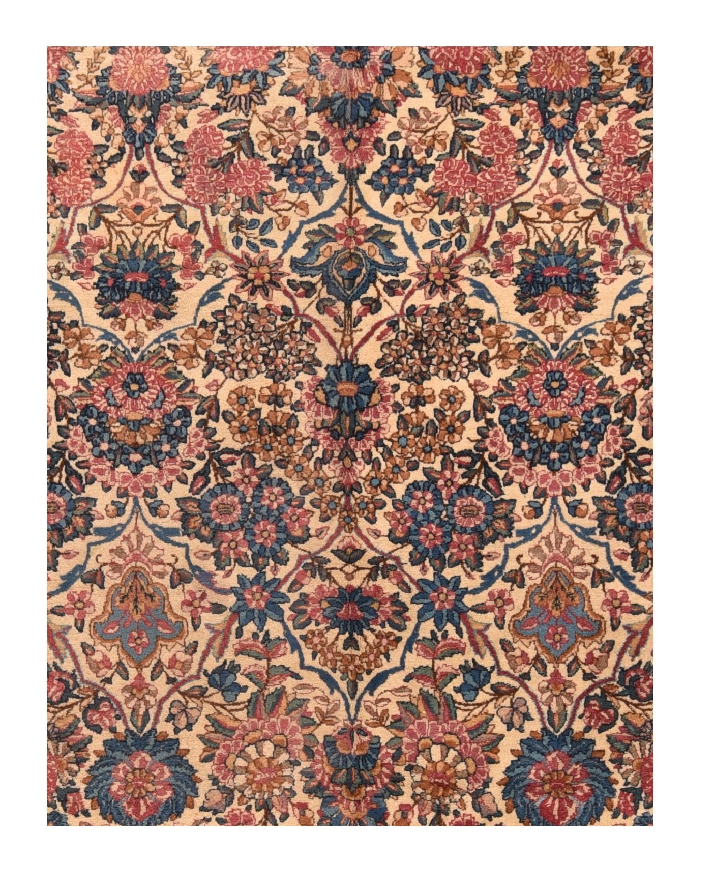 Hand Knotted Persian Lavar Kerman Wool