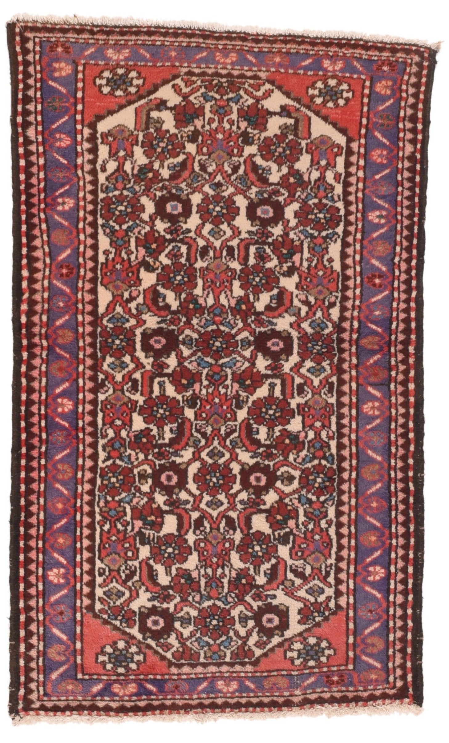 Antique Red Hamedan Persian Area Rug