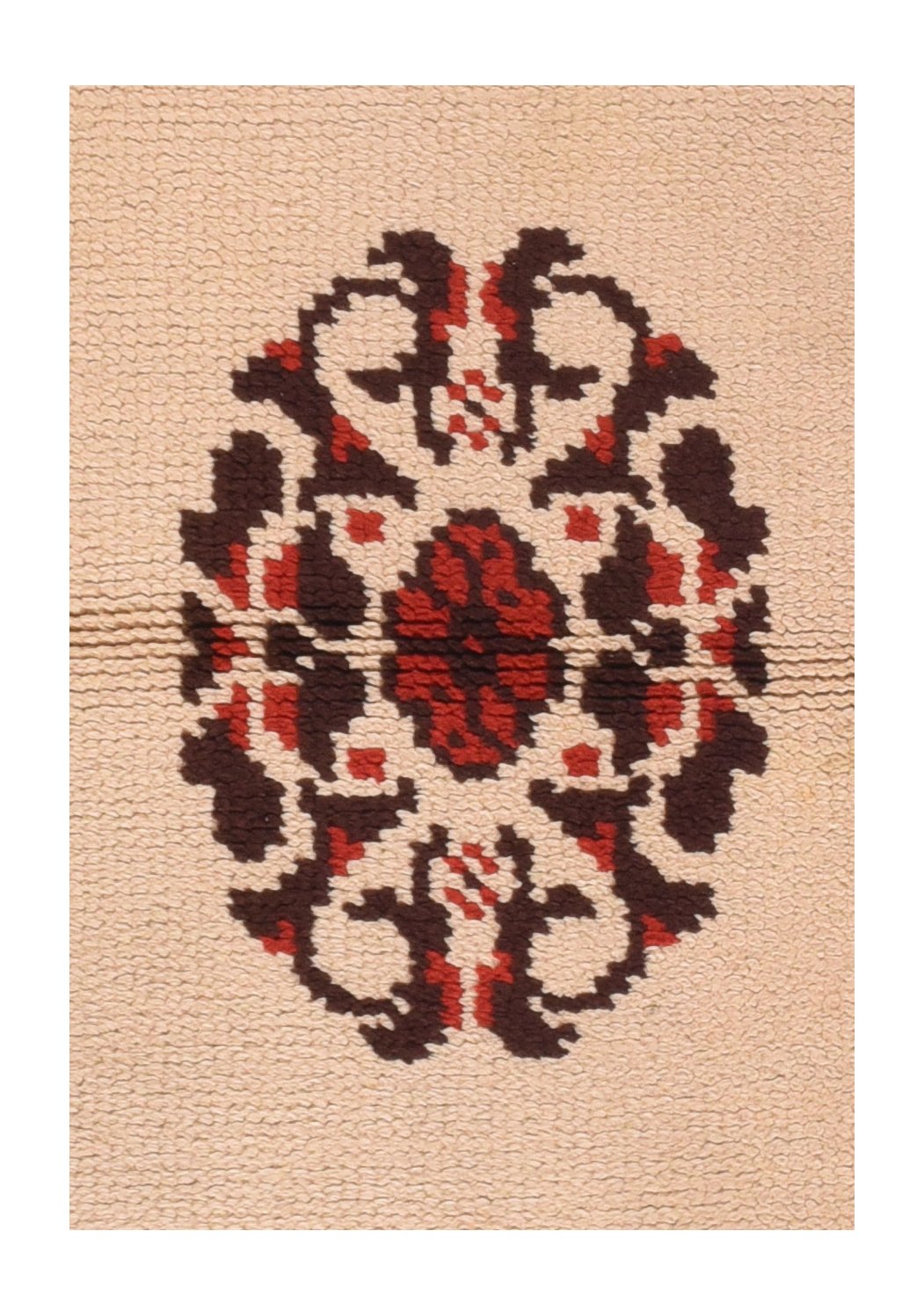 Semi Beige Tribal Turkish Area Rug