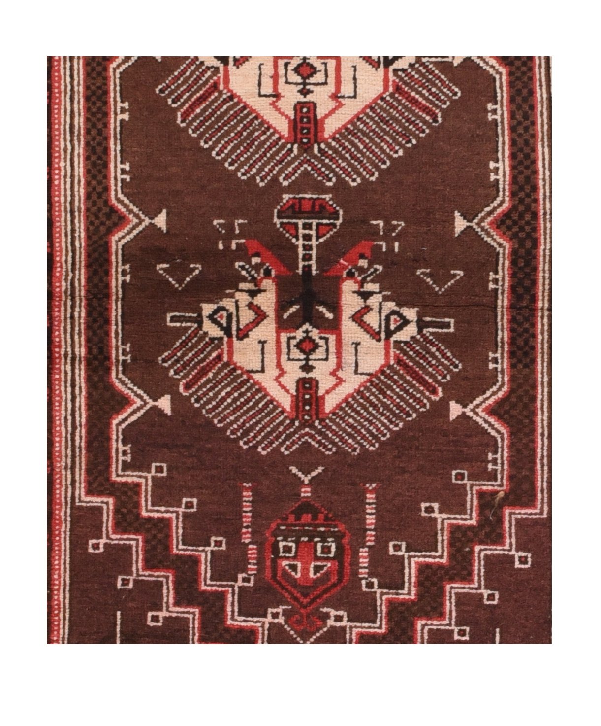 Semi Red Tribal Afghan Area Rug