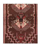 Semi Red Tribal Afghan Area Rug
