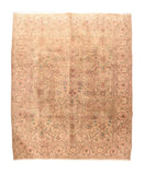 Vintage Ivory Tabriz Persian Area Rug