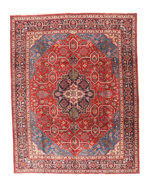 Vintage Red Red Tabriz Persian Area Rug