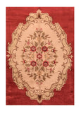 Vintage Red Savonnerie Weave Area Rug