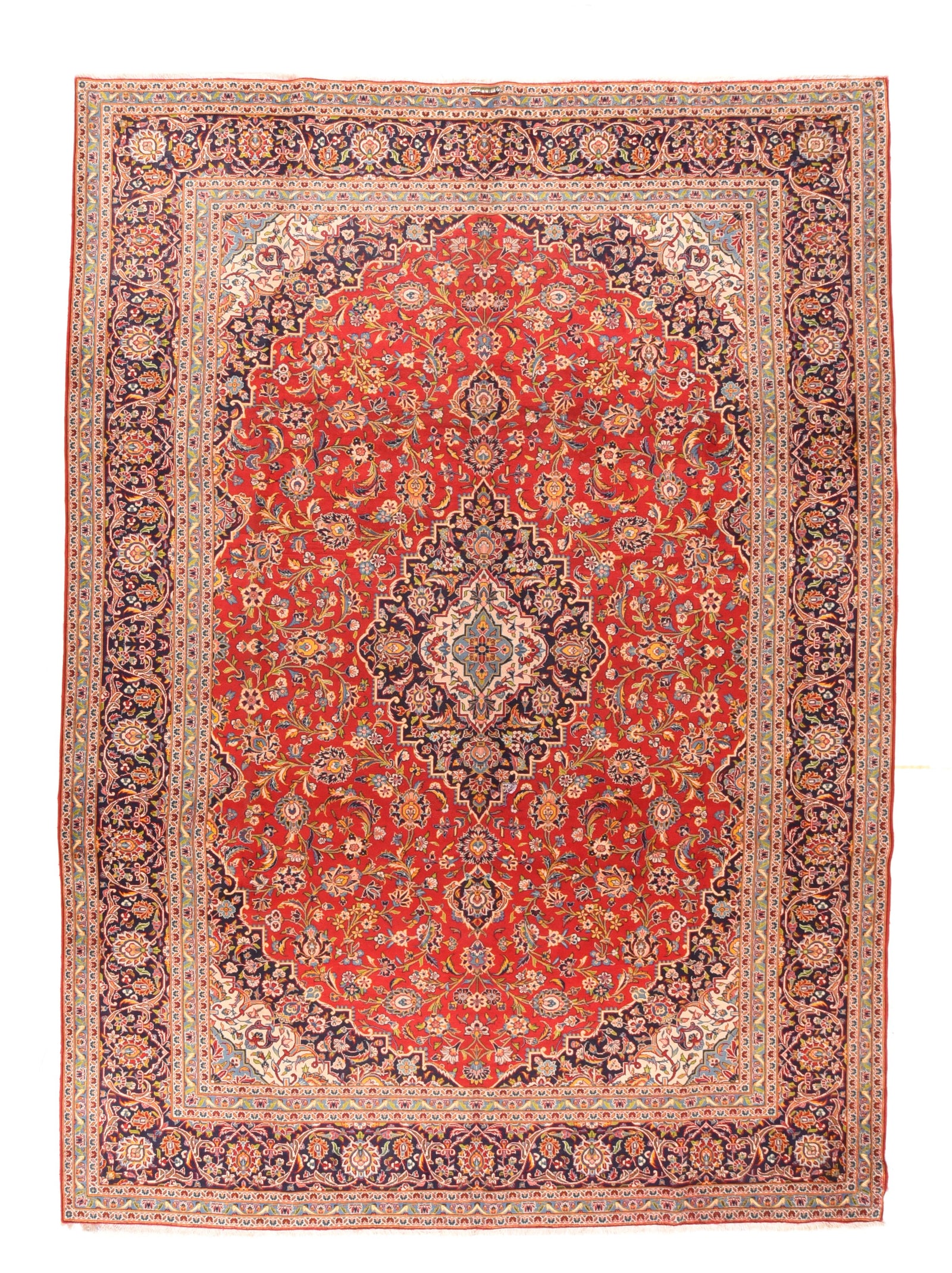 Semi Antique Red Kashan Persian Area Rug