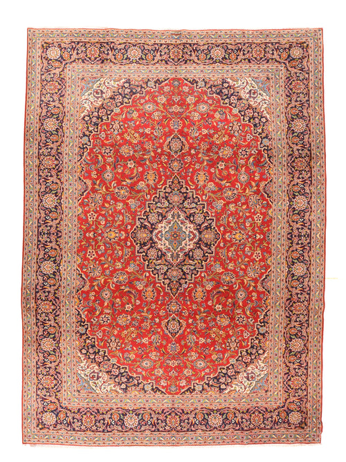 Semi Antique Red Kashan Persian Area Rug