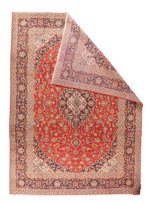 Semi Red Kashan Persian Area Rug