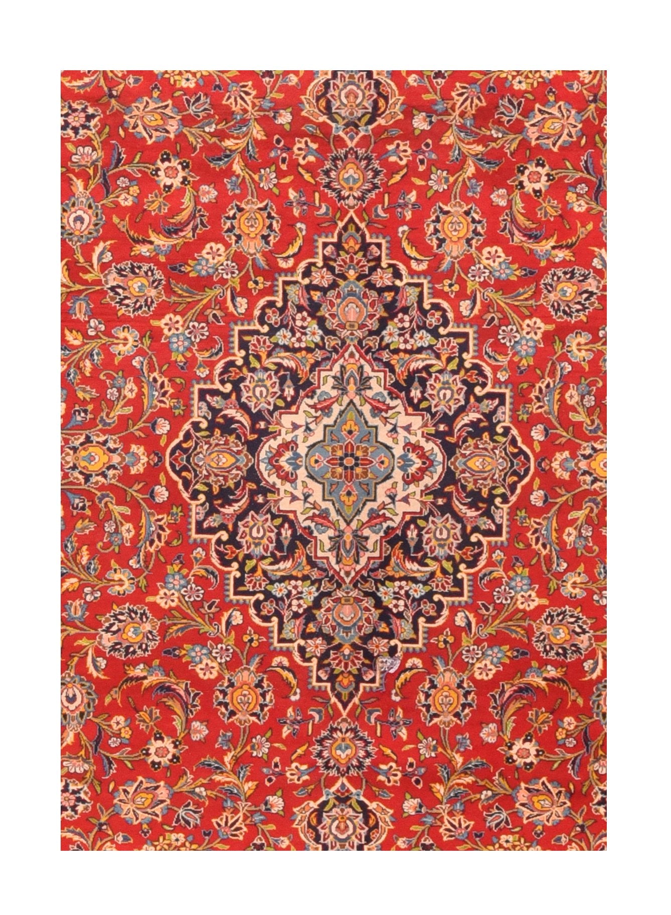 Semi Red Kashan Persian Area Rug