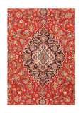 Semi Red Kashan Persian Area Rug