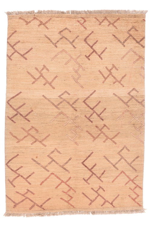 Vintage Camel Ivory Gabbeh Tribal Persian Area Rug