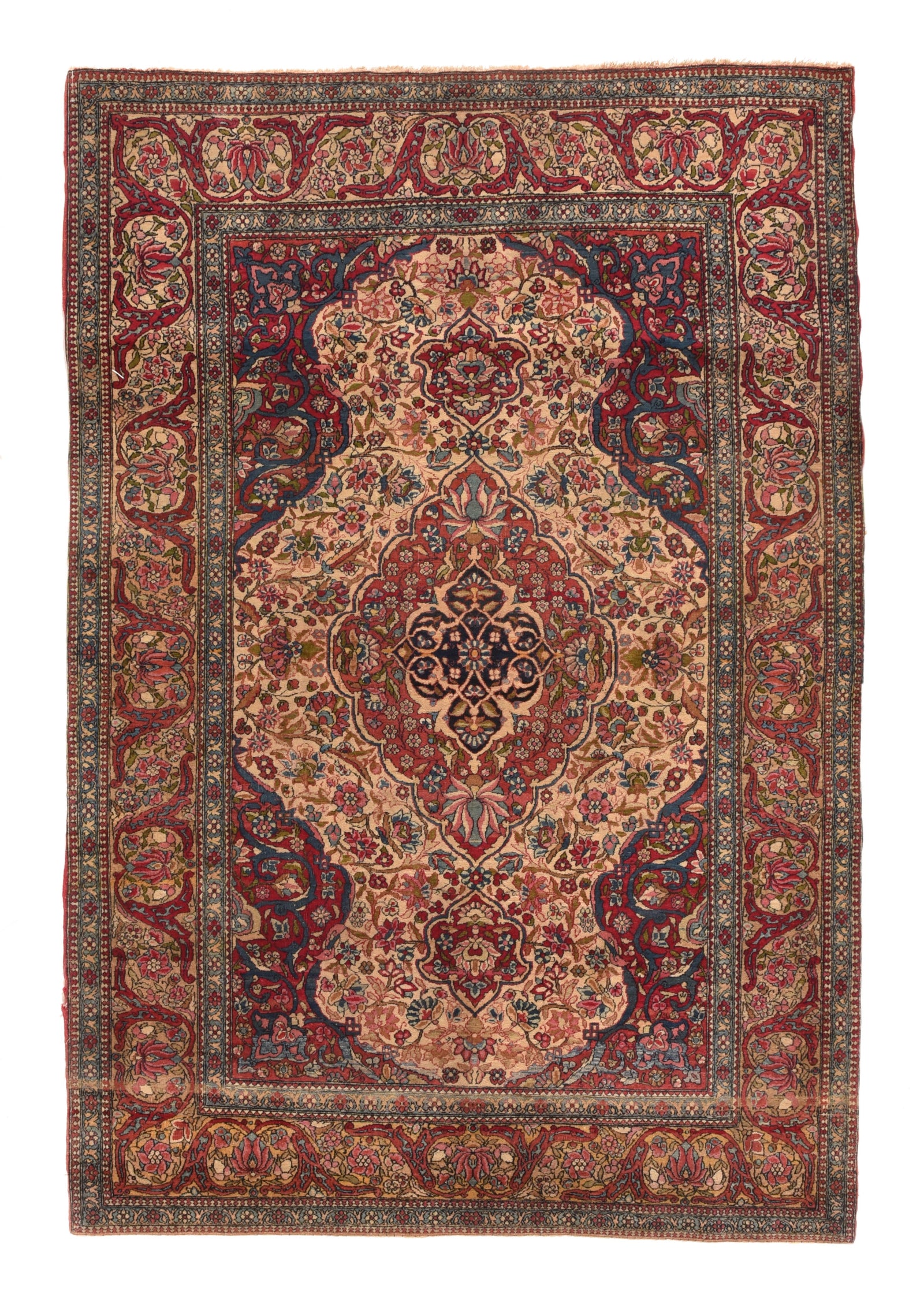 Antique Ivory Ivory Isfahan Persian Area Rug