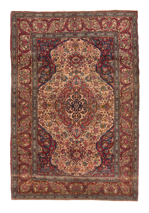 Antique Ivory Ivory Isfahan Persian Area Rug