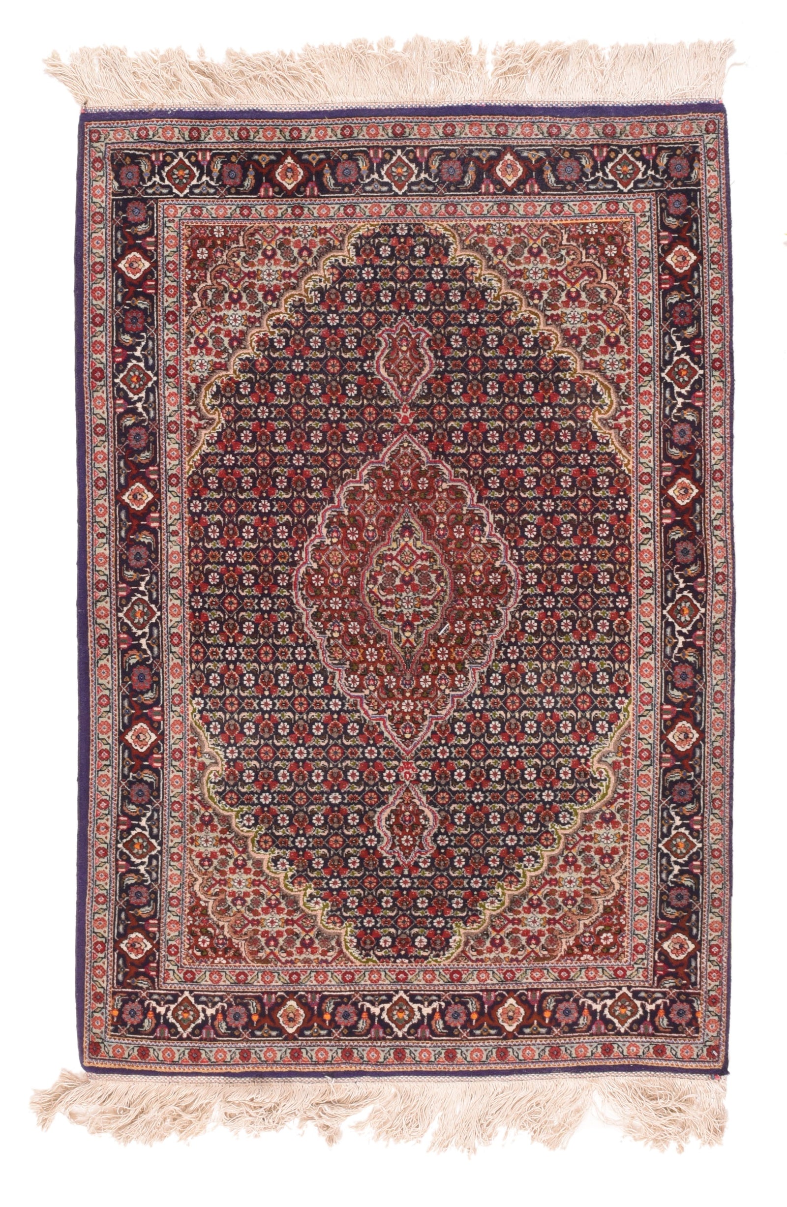 Vintage Red Red Tabriz Persian Area Rug
