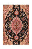 Vintage Black Tabriz Persian Area Rug