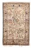 Vintage Ivory Ivory Qum Persian Area Rug