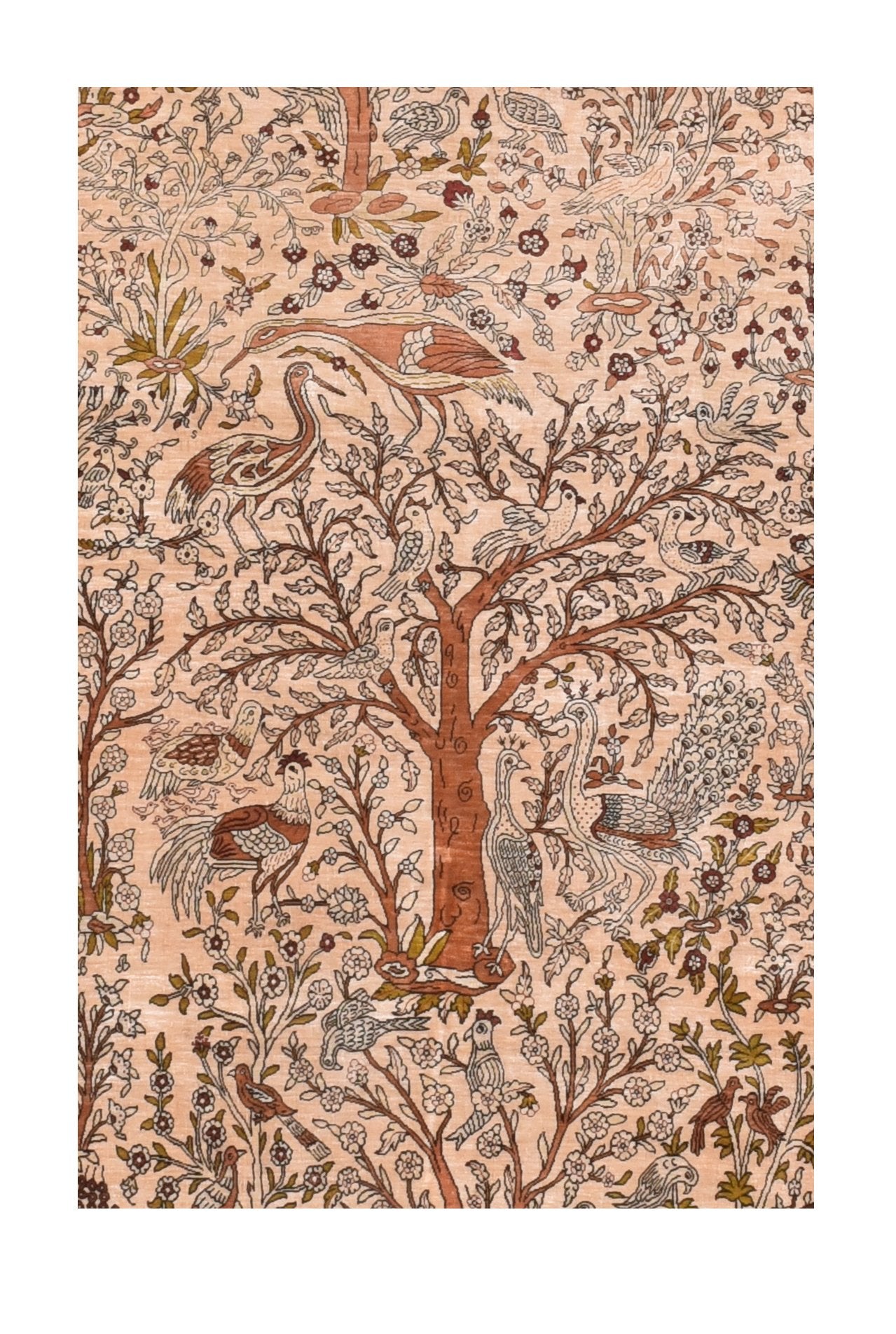 Vintage Ivory Herekeh Turkish Area Rug