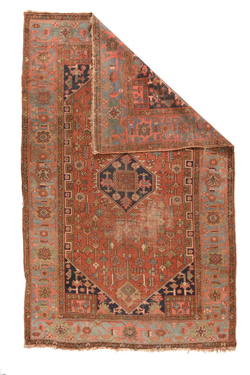 Antique Rust Heriz Serapi Persian Area Rug