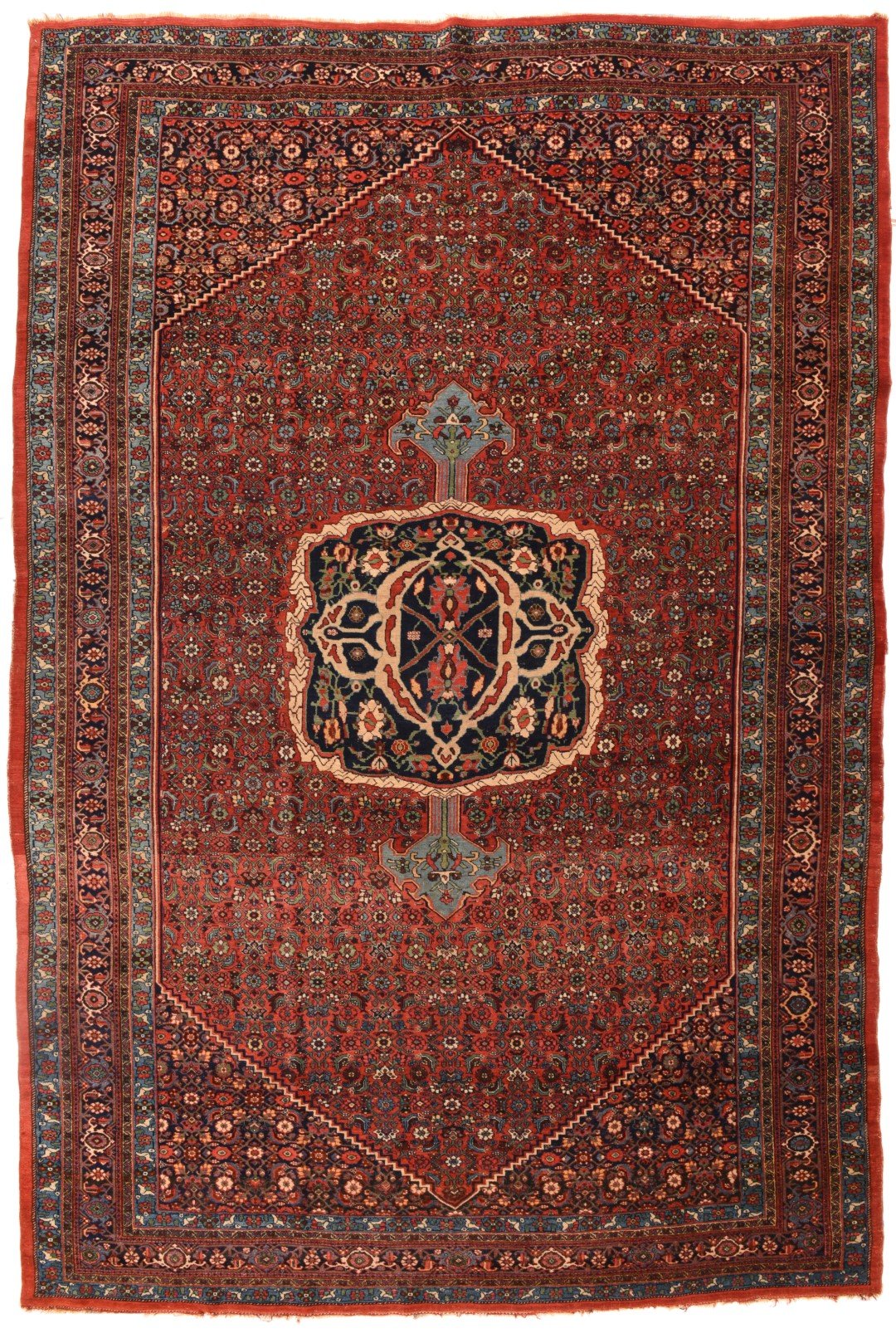 Antique Burgundy Burgundy Bidjar Persian Area Rug