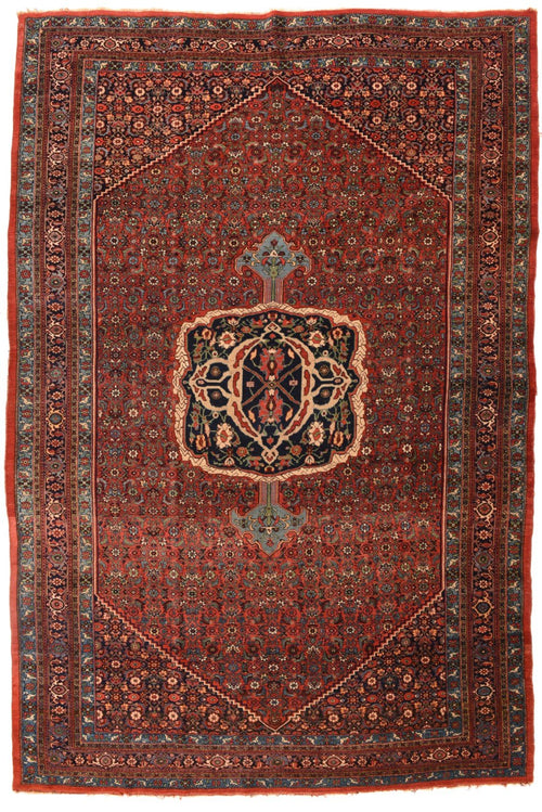 Antique Burgundy Burgundy Bidjar Persian Area Rug