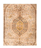 Vintage Green Qum Persian Area Rug