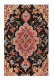 Excellent Fine Black Tabriz Persian Wool and Silk Area Rug