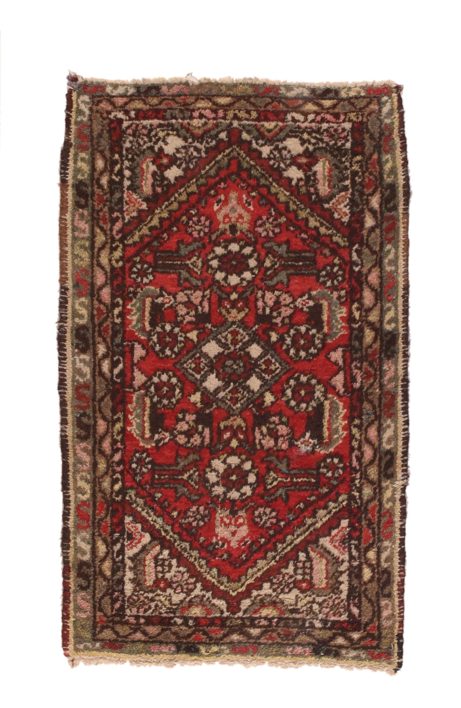 Vintage Red Hamedan Persian Area Rug
