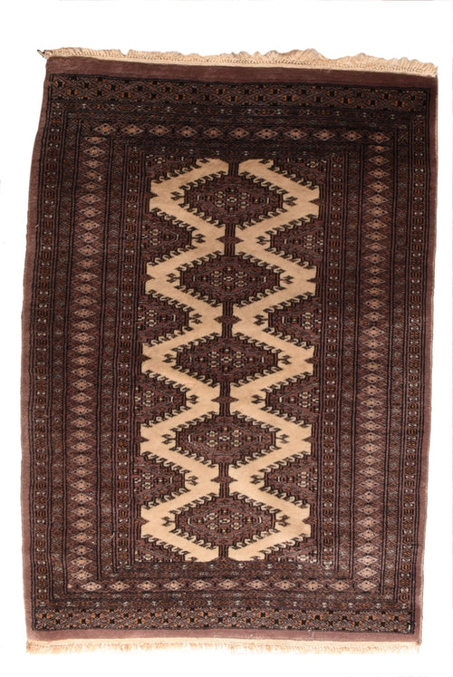 Vintage Brown Pak Bokhara Area Rug
