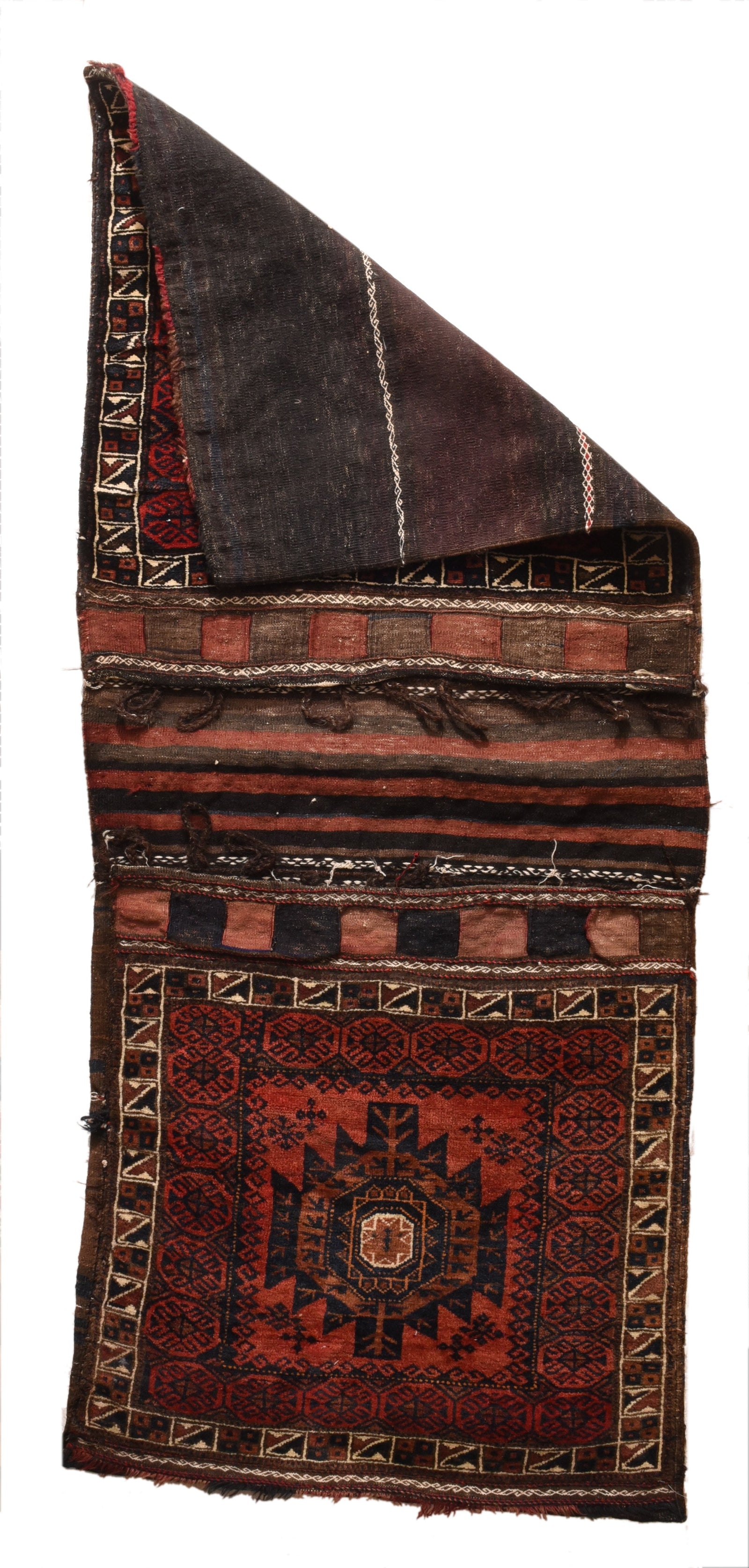 Vintage Persian Tribal Balouch Saddle Bag Area Rug