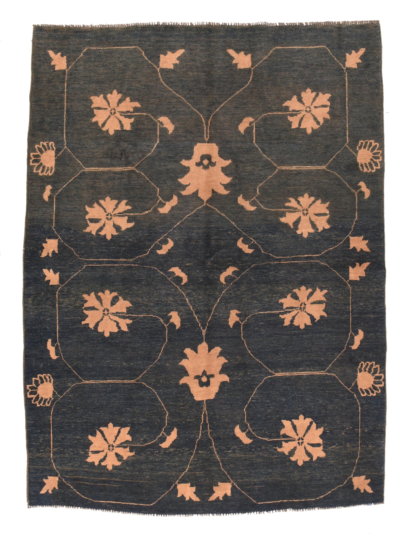 Vintage Dark Green Persian Tribal Gabbeh Area Rug