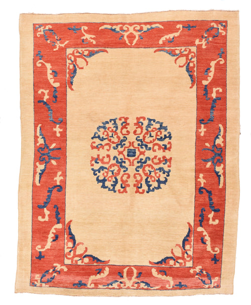 Vintage Beige Persian Tribal Gabbeh Area Rug