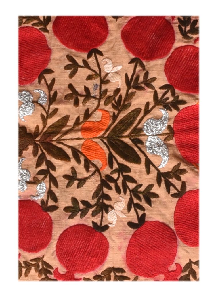 Vintage Uzbak Suzani Embroidery Area Rug