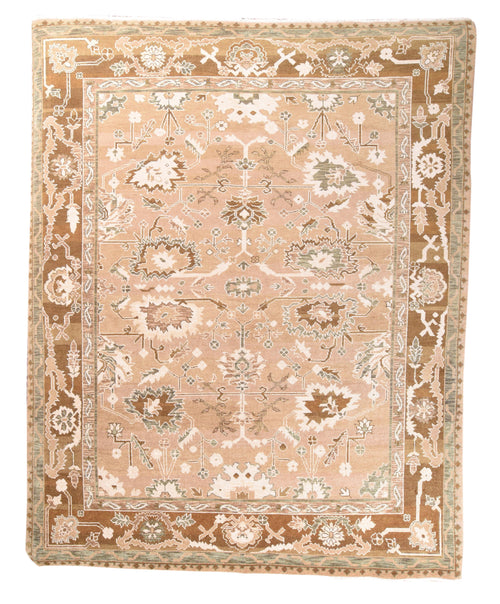Vintage Brown Turkish Oushak Area Rug