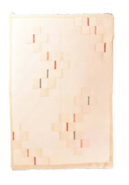 Vintage Beige Sumak Manchoria/Russian Area Rug