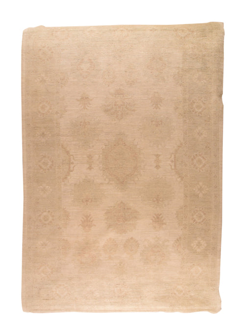 Vintage Beige Turkish Oushak Area Rug