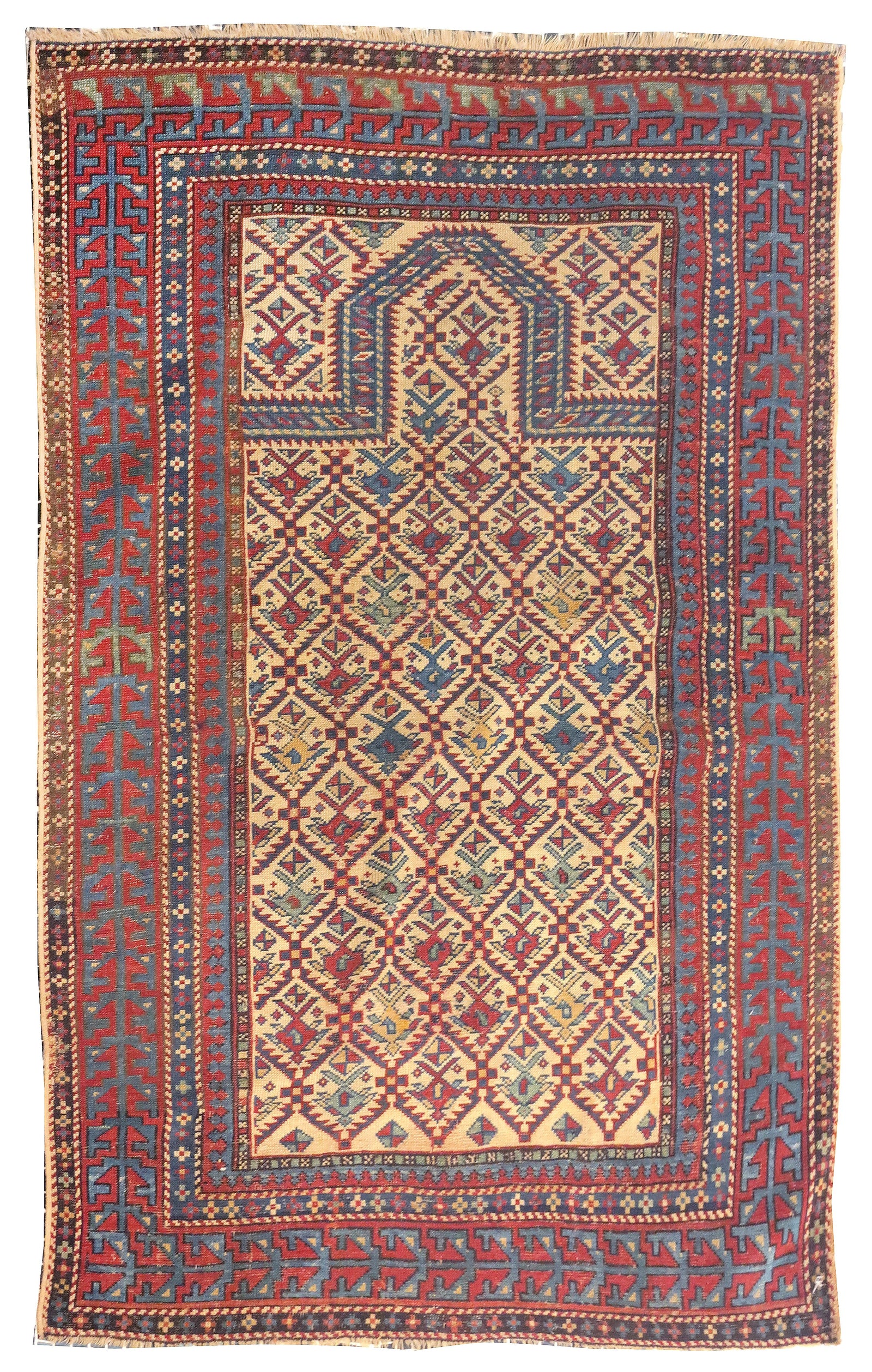 Antique Red Daghestan Shirvan Area Rug
