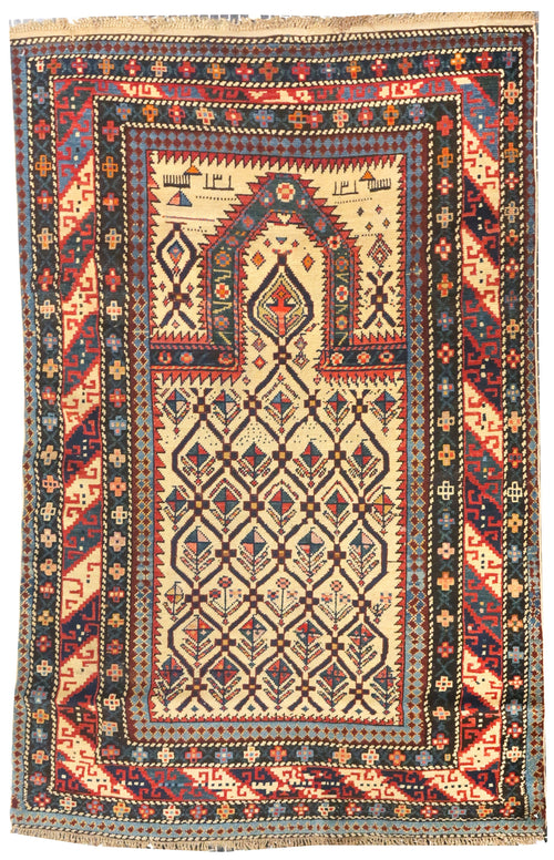 Antique Beige Daghestan Shirvan Area Rug