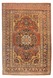 Antique Beige Persian Tabriz Haji Jallili Area Rug