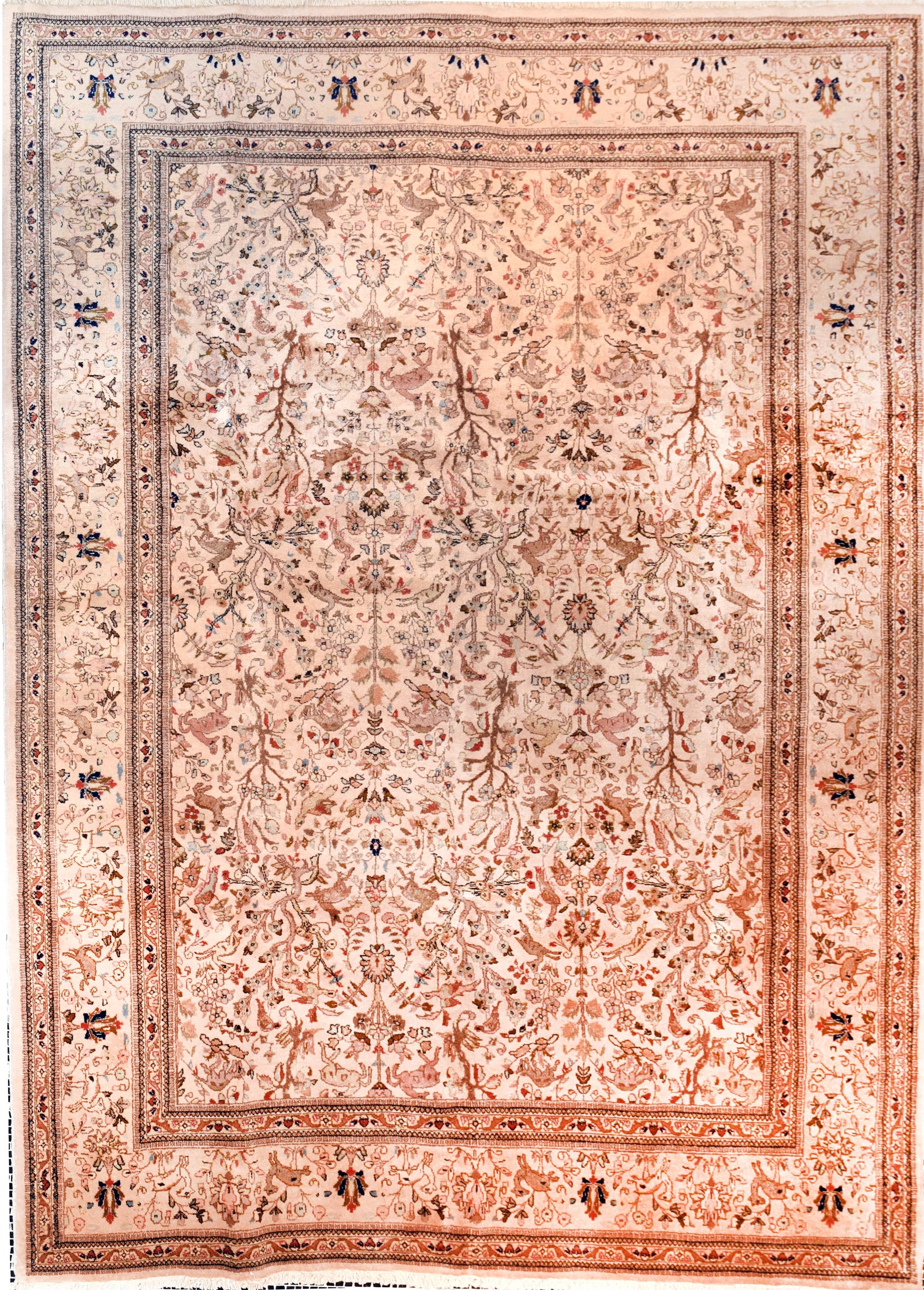 Excellent Beige Fine Perisan Tabriz Area Rug