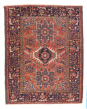 Antique Rust Karejeh Persian Area Rug