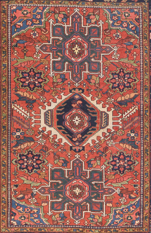 Antique Karejeh Persian Area Rug